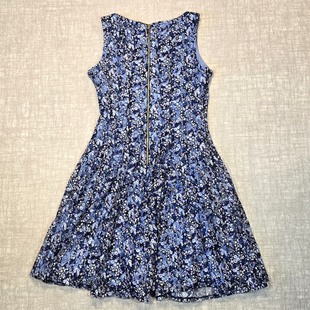 Blue and Purple Floral Danny and Nicole Dress Size 10 - Picture 2 of 9